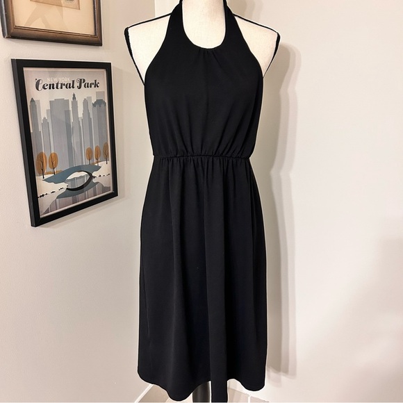 Susana Monaco Black and Halter Midi Sundress SZ L - Picture 1 of 6